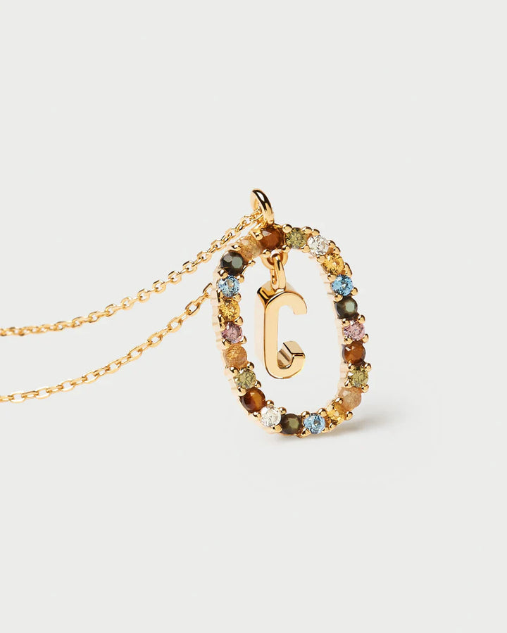 Collana in Argento Placcato Oro Donna Pdpaola Lettera C-Kaidara Gioielli