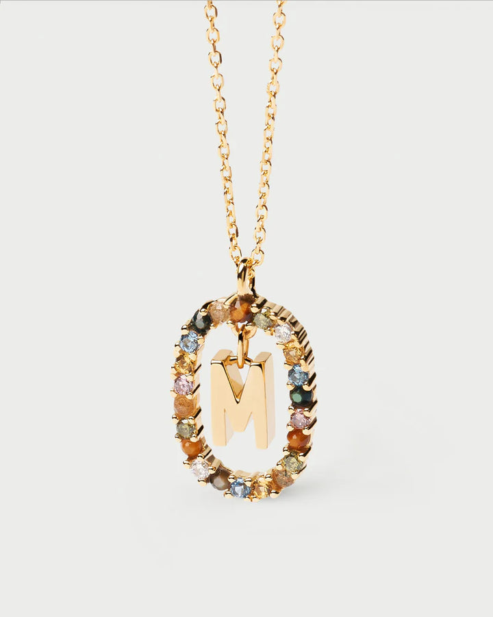 Collana in Argento Placcato Oro Donna Pdpaola Lettera M-Kaidara Gioielli