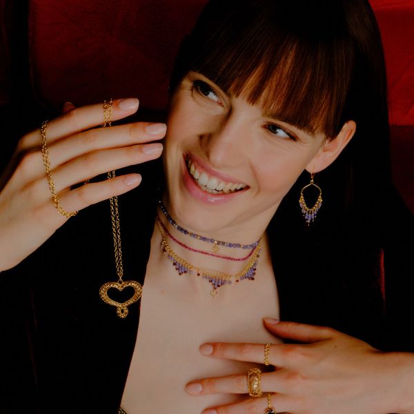 Collana in Argento Donna Maman Et Sophie Pentagramma Rubino-Kaidara Gioielli