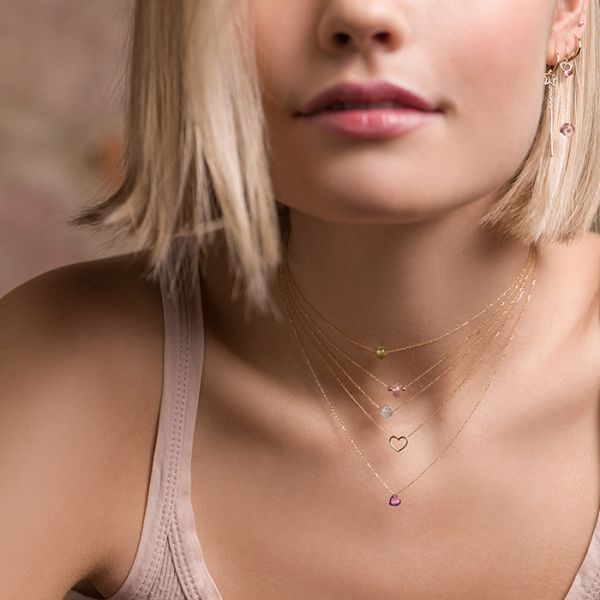 Collana in Oro Donna Maman et Sophie Diamante Nudo Rosa-Kaidara Gioielli