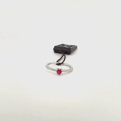 Anello in Oro Donna Fani Cuore Rubino e Diamanti