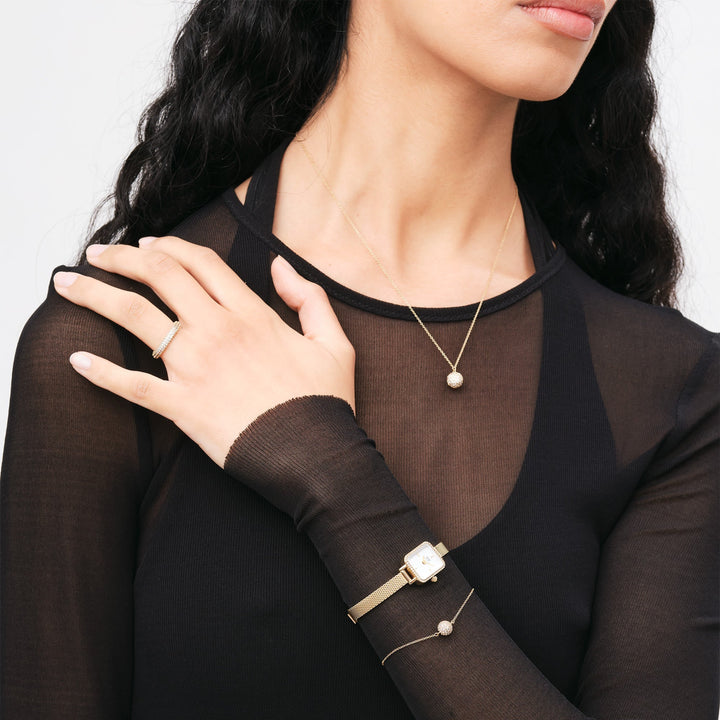 Anello in Acciaio Donna Daniel Wellington Pavé Crystal Ring Gold-Kaidara Gioielli